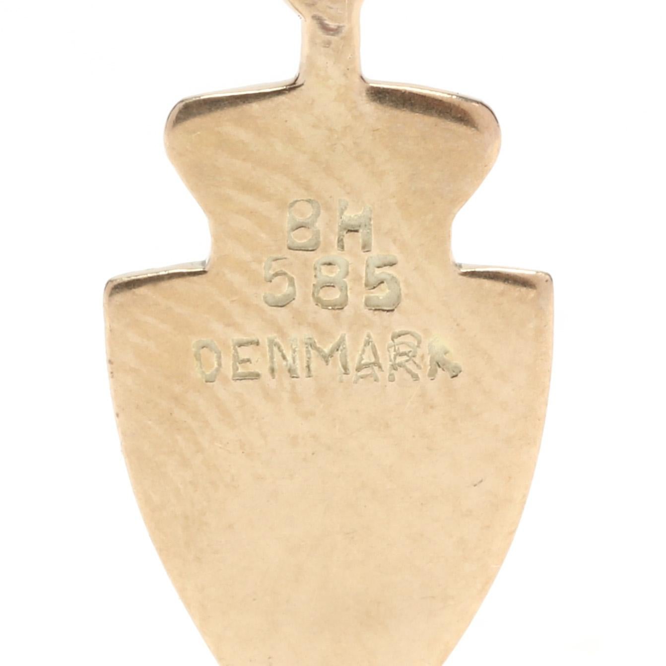 Denmark Charm, Denmark Coat of Arms Charm, Gold Enamel Charm, 14K Gold In Good Condition In McLeansville, NC