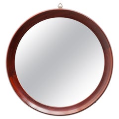 Vintage Teak Circular Mirror Made in Denmark