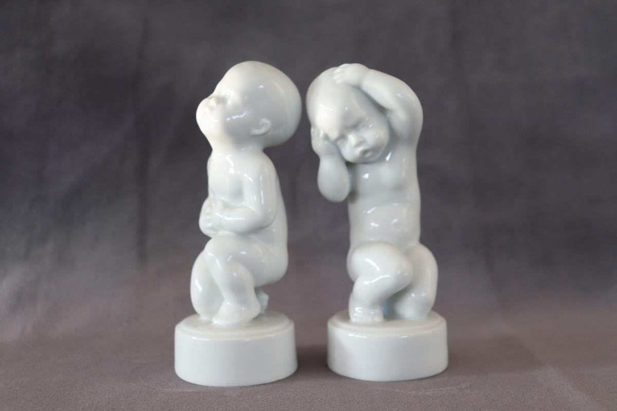 Danish Denmark Porcelain Set of 2 Figurines Bing & Grondahl For Sale