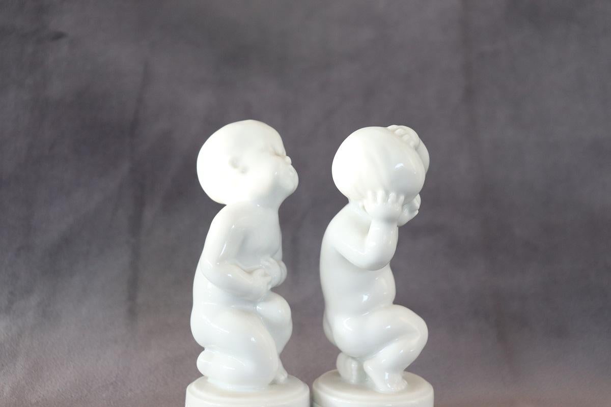 Porcellana Danimarca Set di 2 statuette in porcellana Bing & Grondahl in vendita