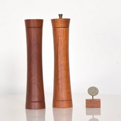 Denmark Slim Profile Salt Shaker Pepper Grinder Set in Teak Wood