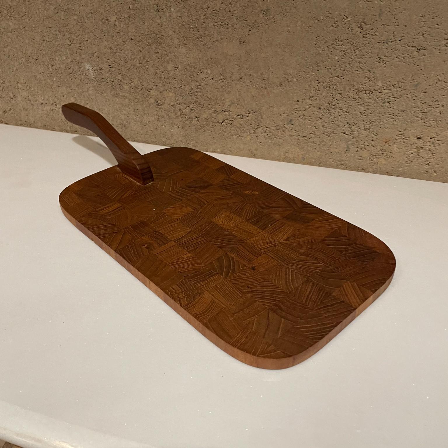 Mid-20th Century 1960s Teakwood Hostess Serving Tray Cheese Charcuterie Board Denmark For Sale