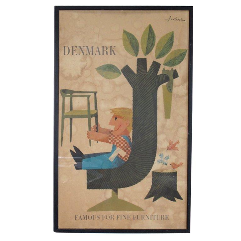 Denmark Wegner Furniture Poster by Antoni