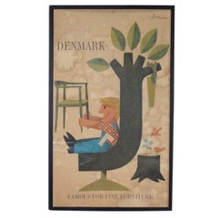 Vintage Denmark Wegner Furniture Poster by Antoni