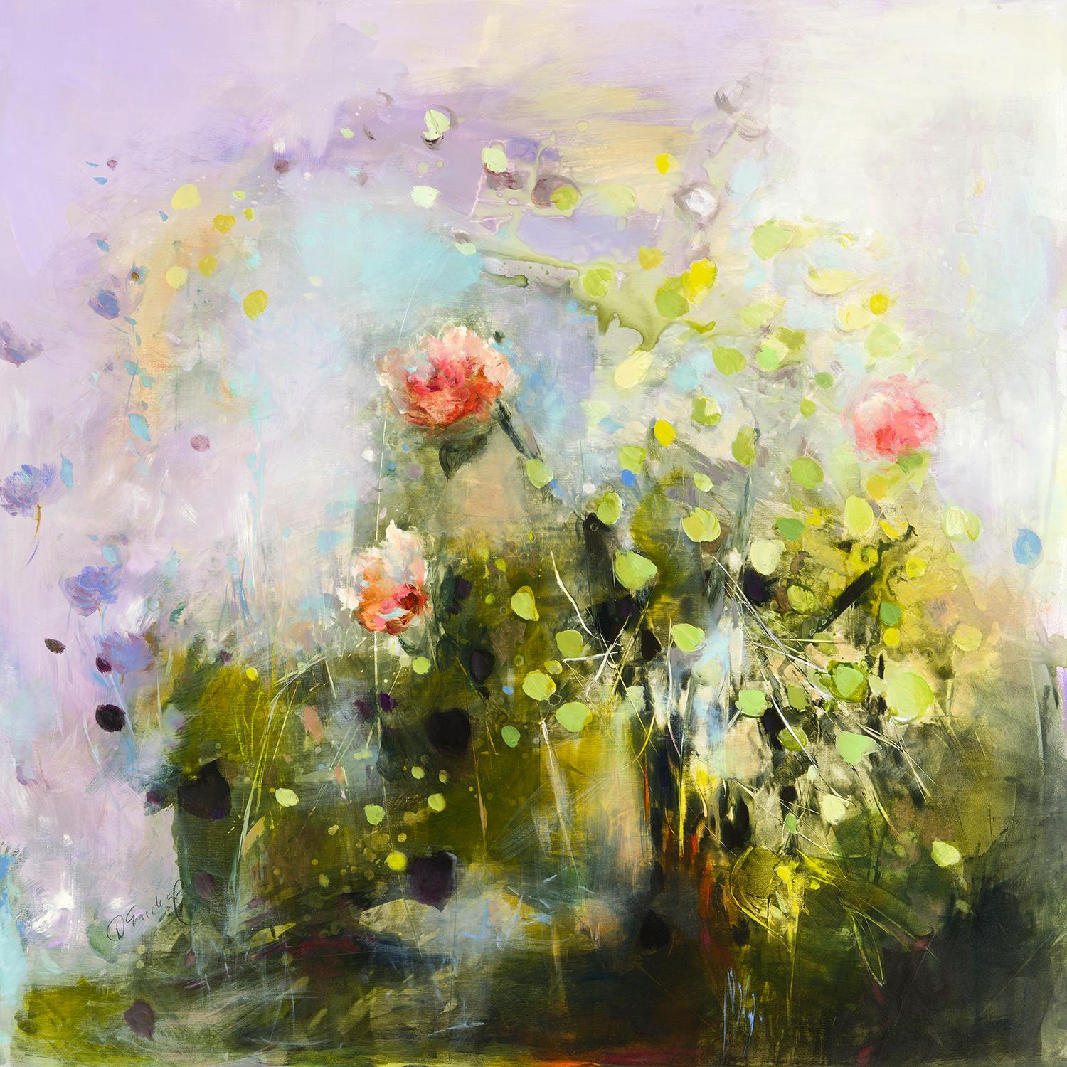 My Hope in Disguise - Abstract Romantic Floral Botanical Still Life Oil Painting