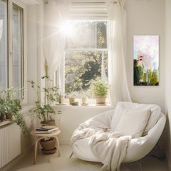 Melodie di primavera - Dipinto a olio astratto, romantico, floreale e botanico