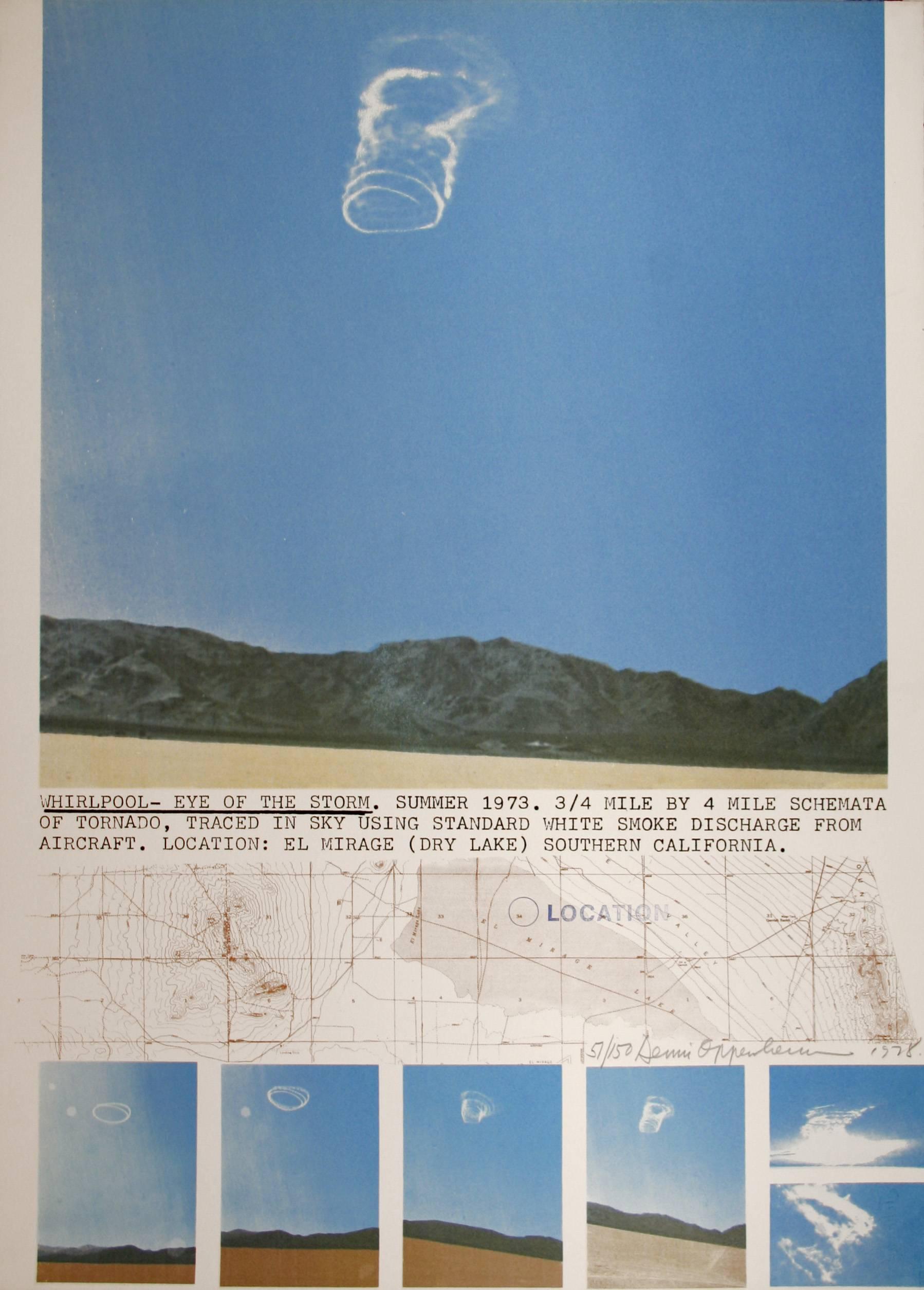 Dennis A. Oppenheim Landscape Print - Whirlpool - Eye of the Storm, Lithograph by Dennis Oppenheim