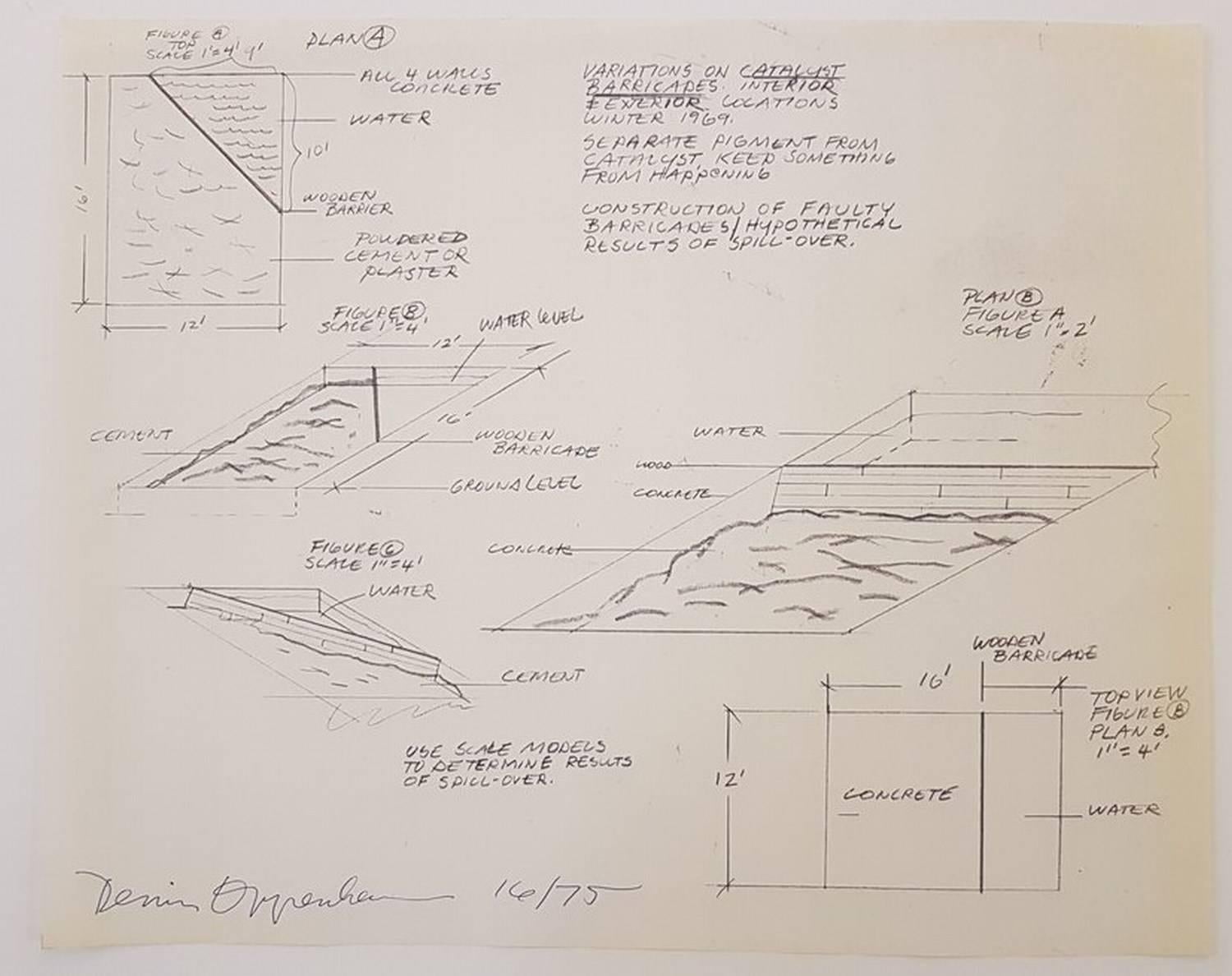 Konstruktionszeichnung IV (konzeptionelle Kunst, Mechanik, Ingenieur, Maschinen) – Print von Dennis A. Oppenheim