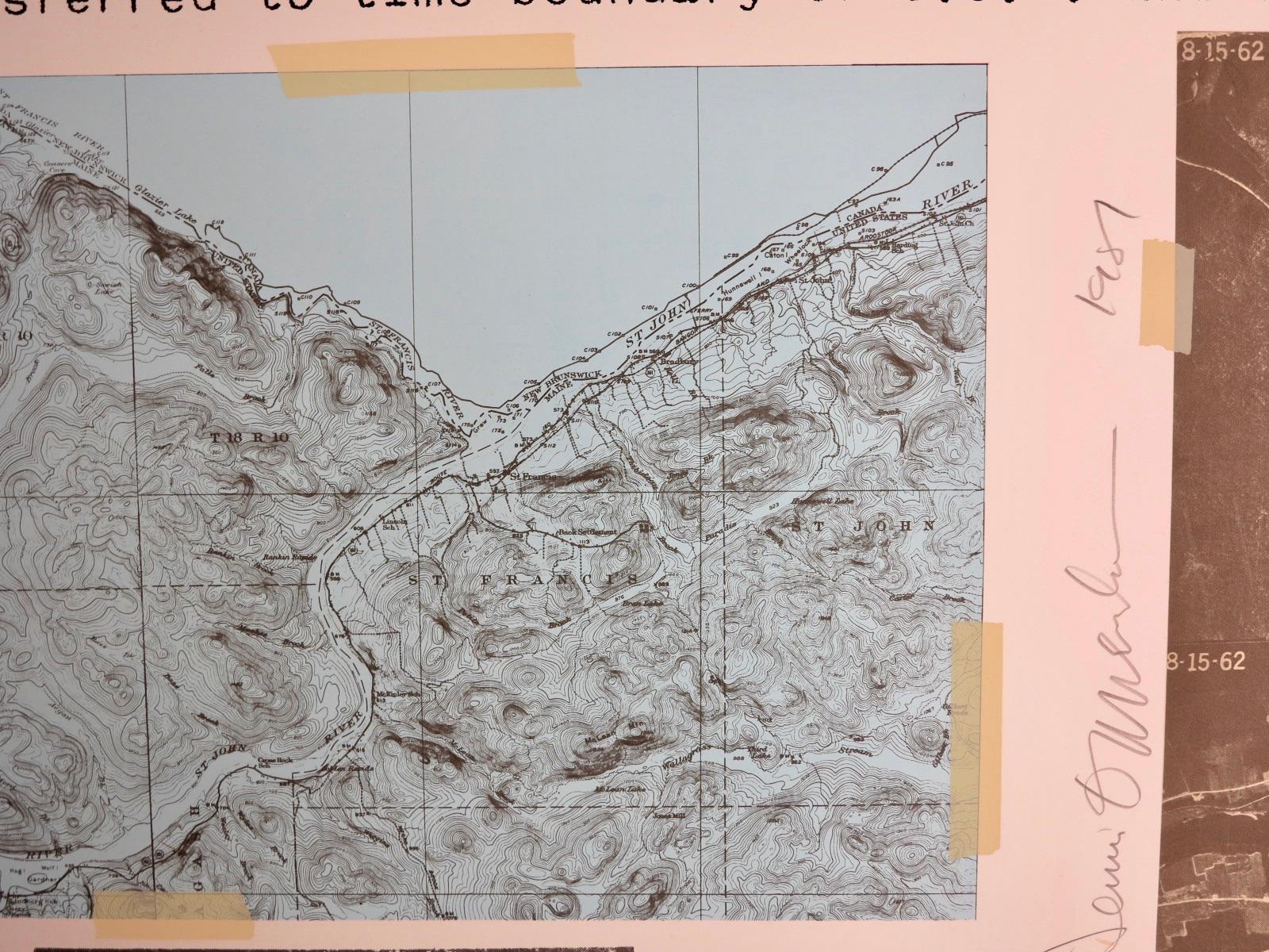 Information Lines (conceptual environmentalist Land Art lithograph) - Print by Dennis A. Oppenheim