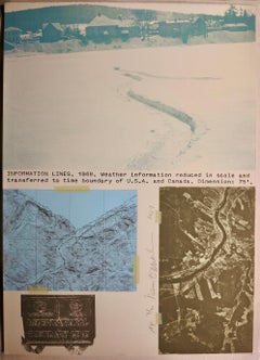 Vintage Information Lines (conceptual environmentalist Land Art lithograph)
