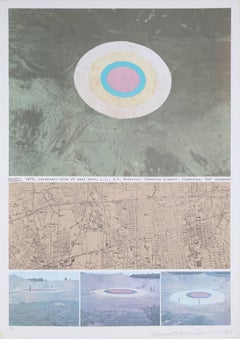 Vintage Target, Conceptual Land Art Lithograph by Dennis Oppenheim