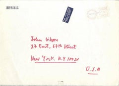 RARE Yvon Lambert Gallery mailer (Hand Signed and Addressed by Dennis Oppenheim)