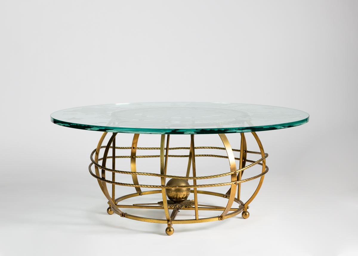 This remarkable table is one of Dennis Abbe's finest creations. A founder, and the first president, of The Art Deco Society of New York, Abbe was a pioneer in rekindling interest in the Deco aesthetic, and can be counted among those responsible for