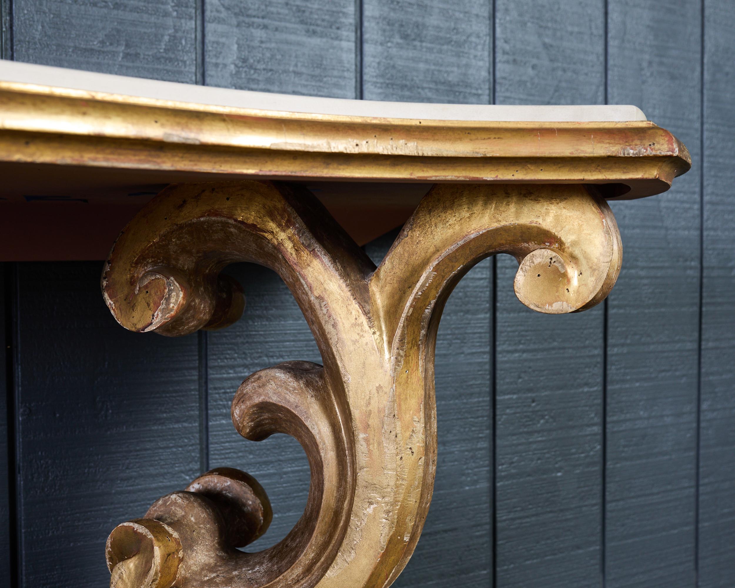 Dennis and Leen Baroque Console French Limestone Top For Sale 8