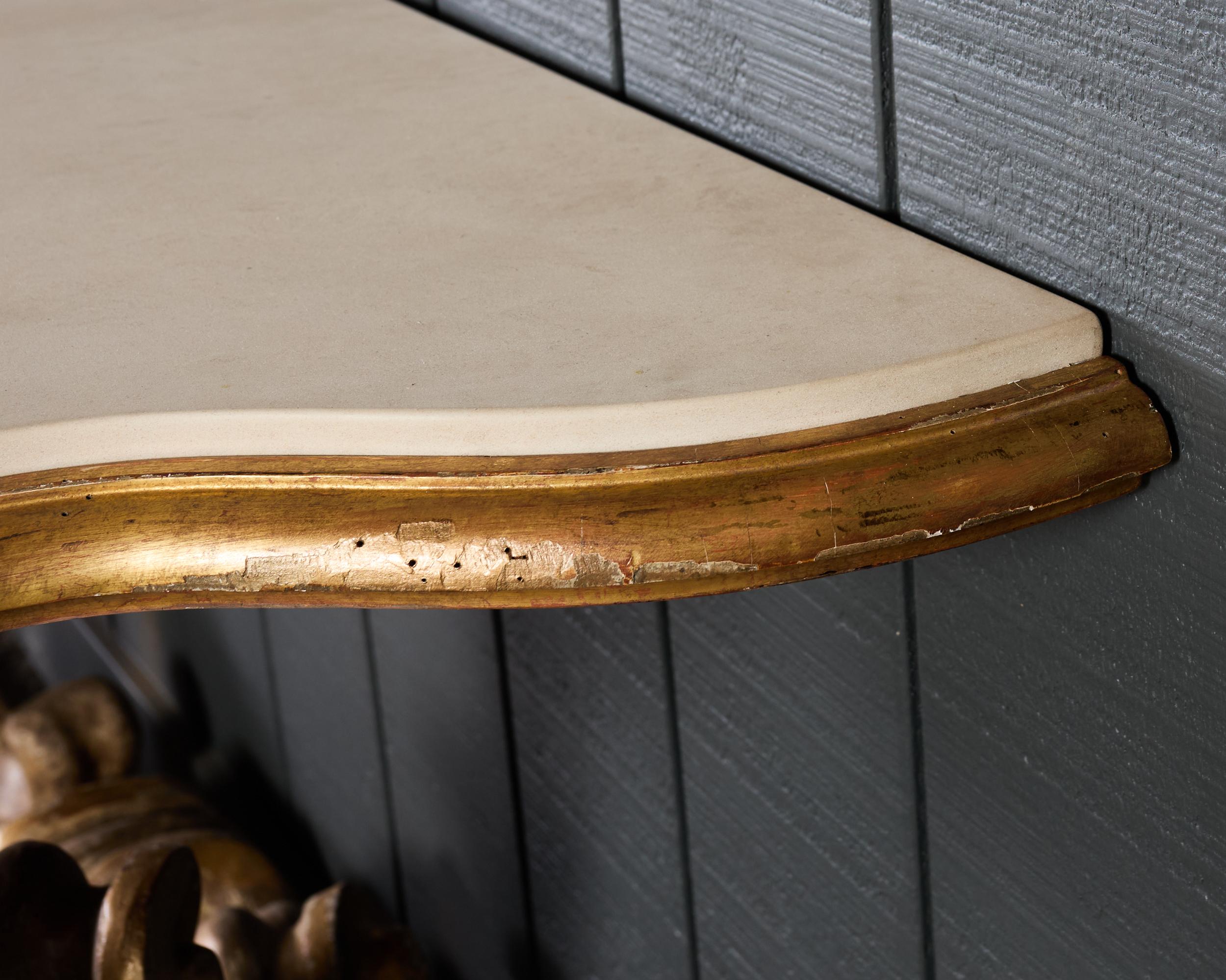 Dennis and Leen Baroque Console French Limestone Top For Sale 13