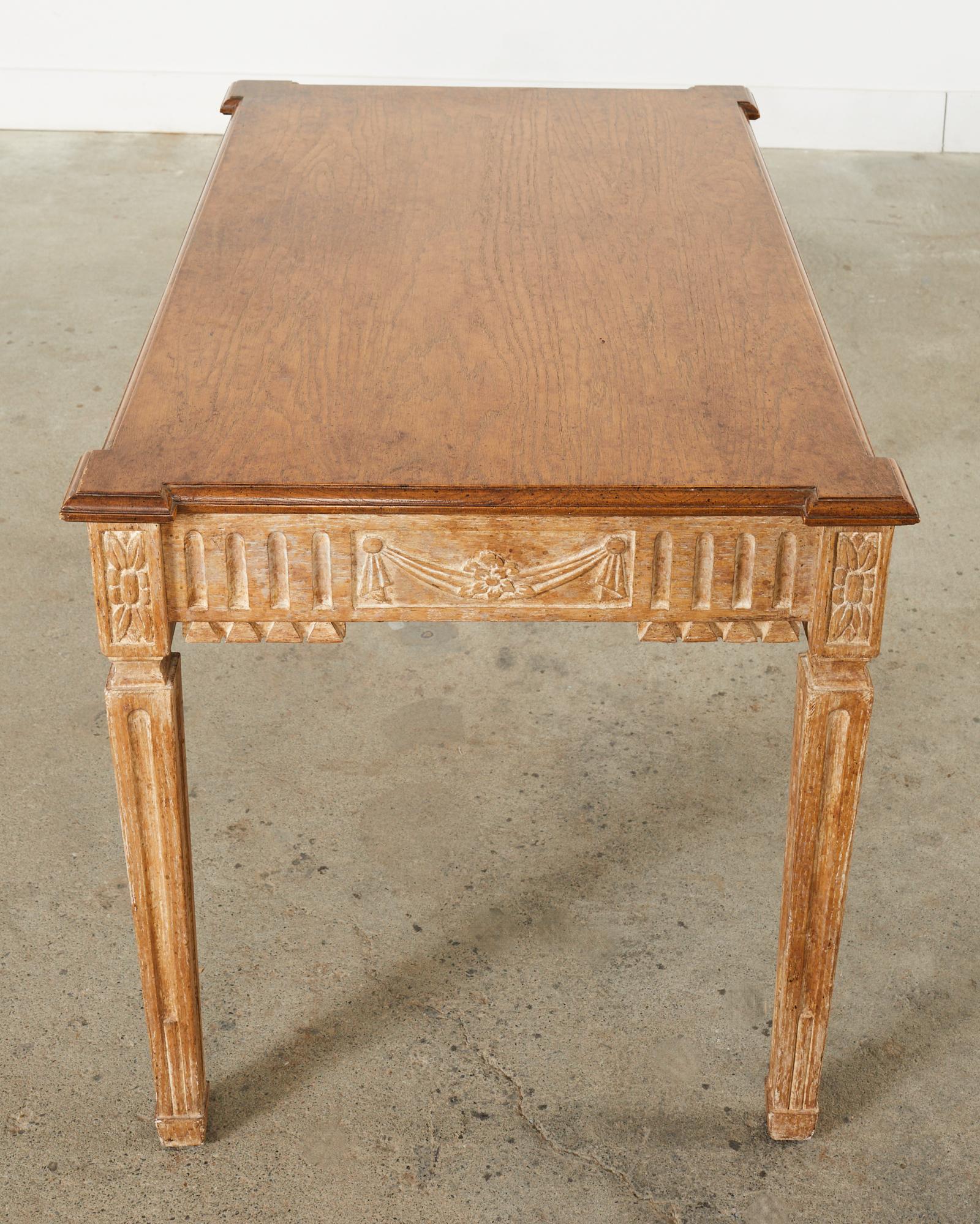 Dennis and Leen Belgian Louis XVI Style Oak Library Table 11