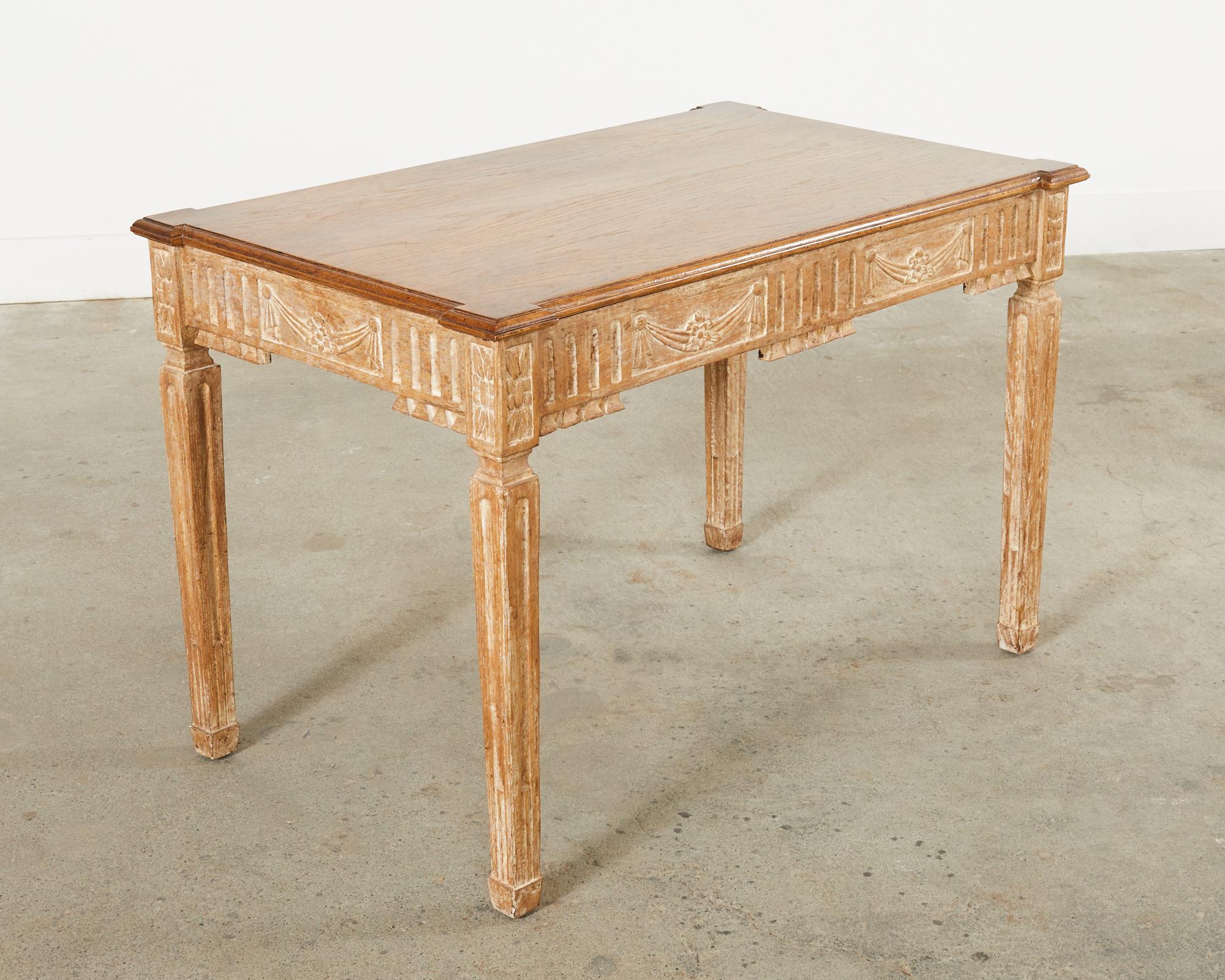 18th Century and Earlier Dennis and Leen Belgian Louis XVI Style Oak Library Table