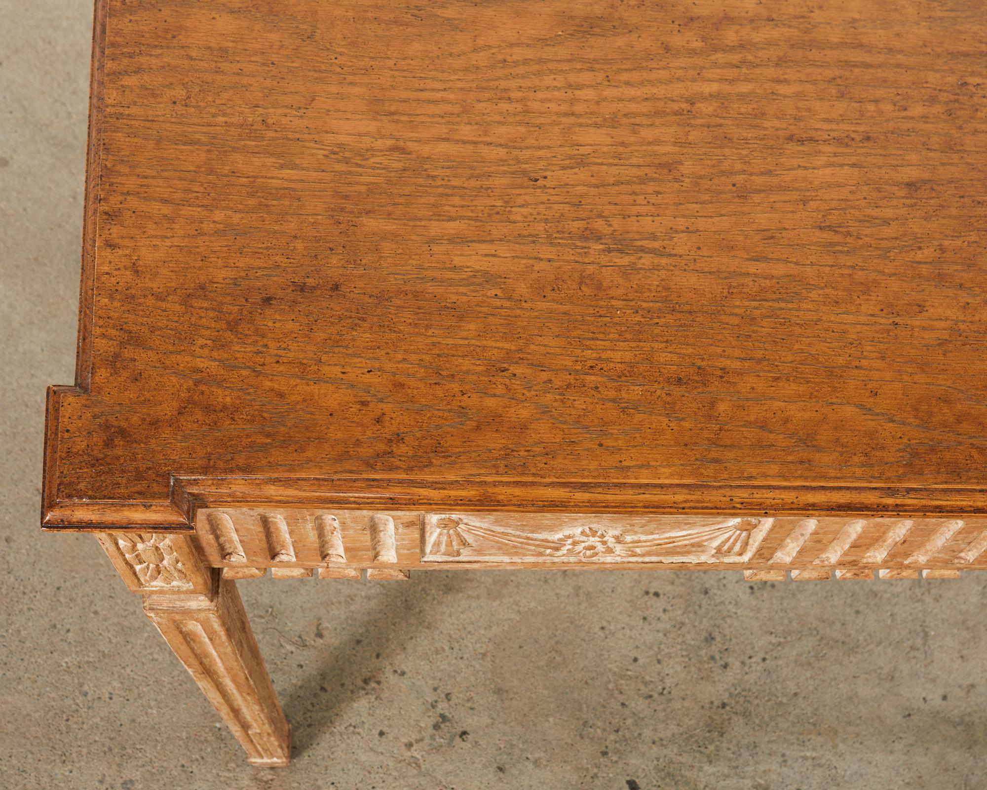 Dennis and Leen Belgian Louis XVI Style Oak Library Table 1
