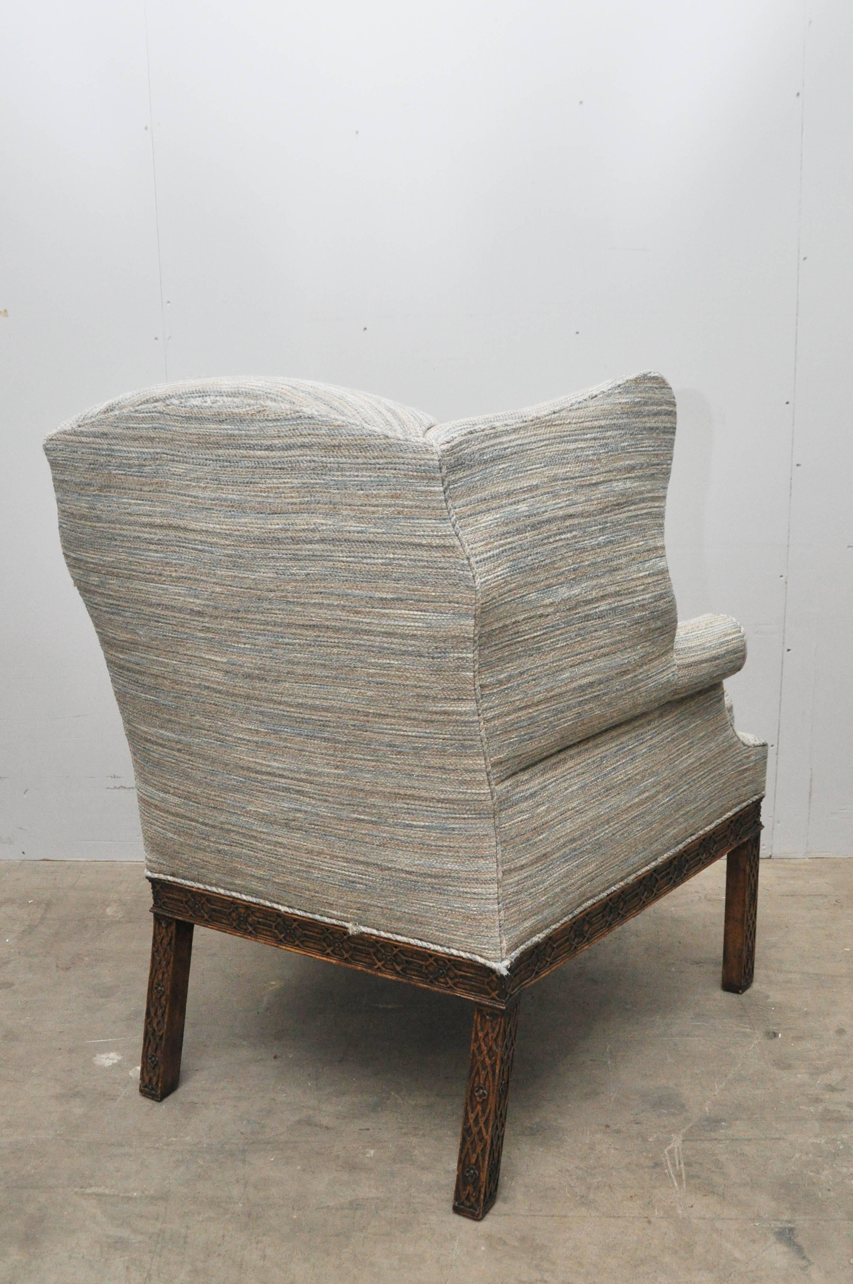 Mid-20th Century Dennis and Leen Carved Wing Chairs