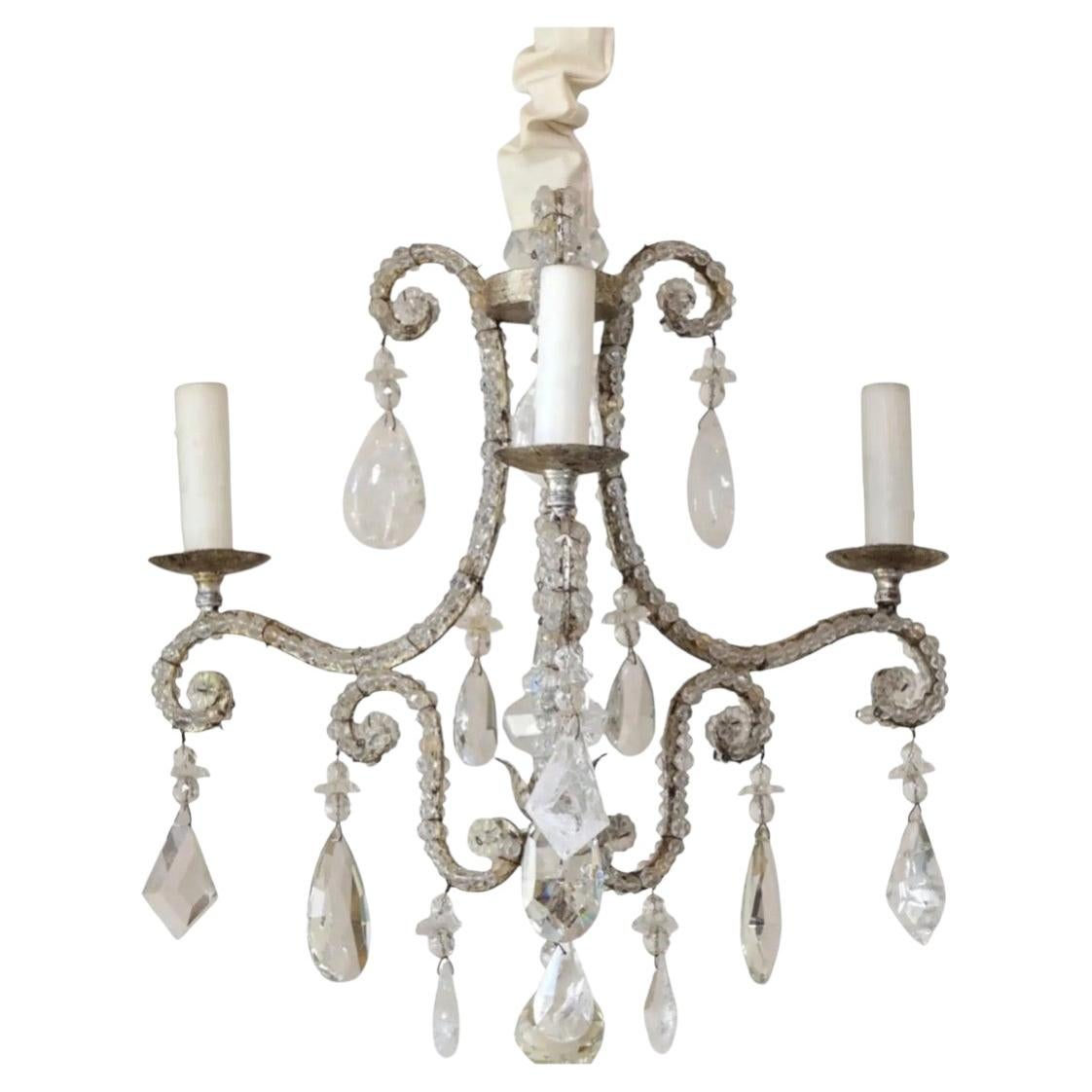 Dennis and Leen Formations Powder Room French Crystal Chandelier