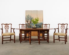 Dennis and Leen Georgian Style Drop-leaf Oval Dining Table