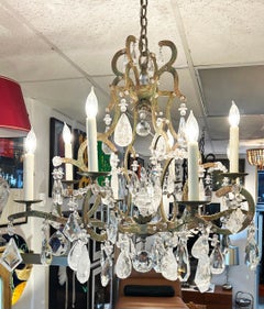 Dennis and Leen "Small Chateau" Iron Chandelier, Rock Crystal