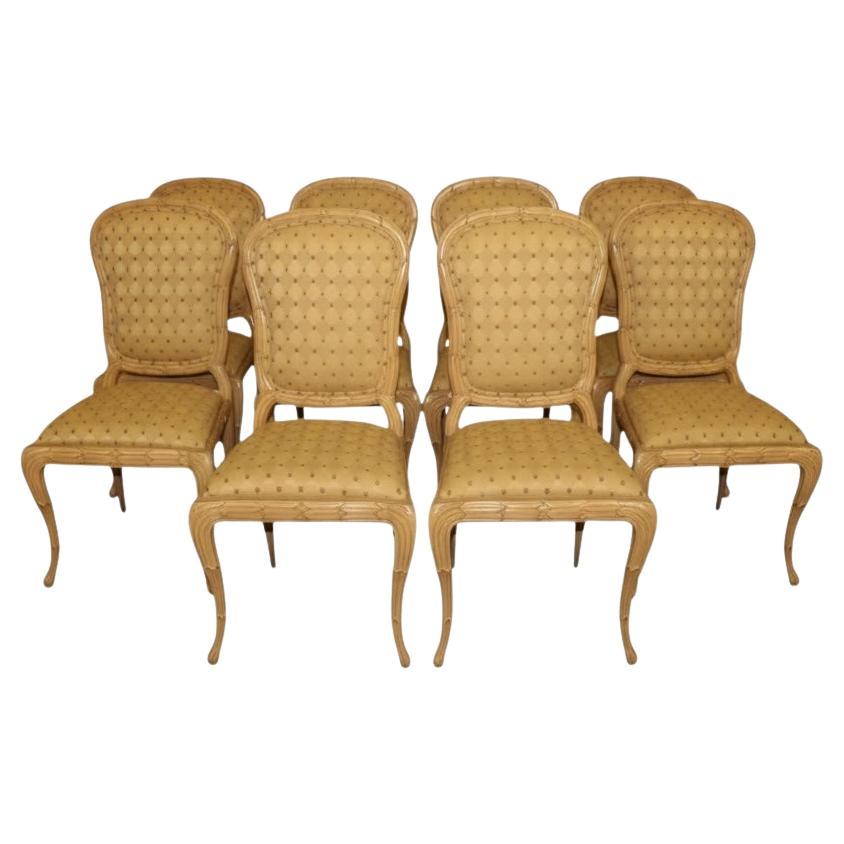 Dennis And Leen Stil geschnitzte Faux Bois / Palm Frond Esszimmerstühle - $/8 im Angebot