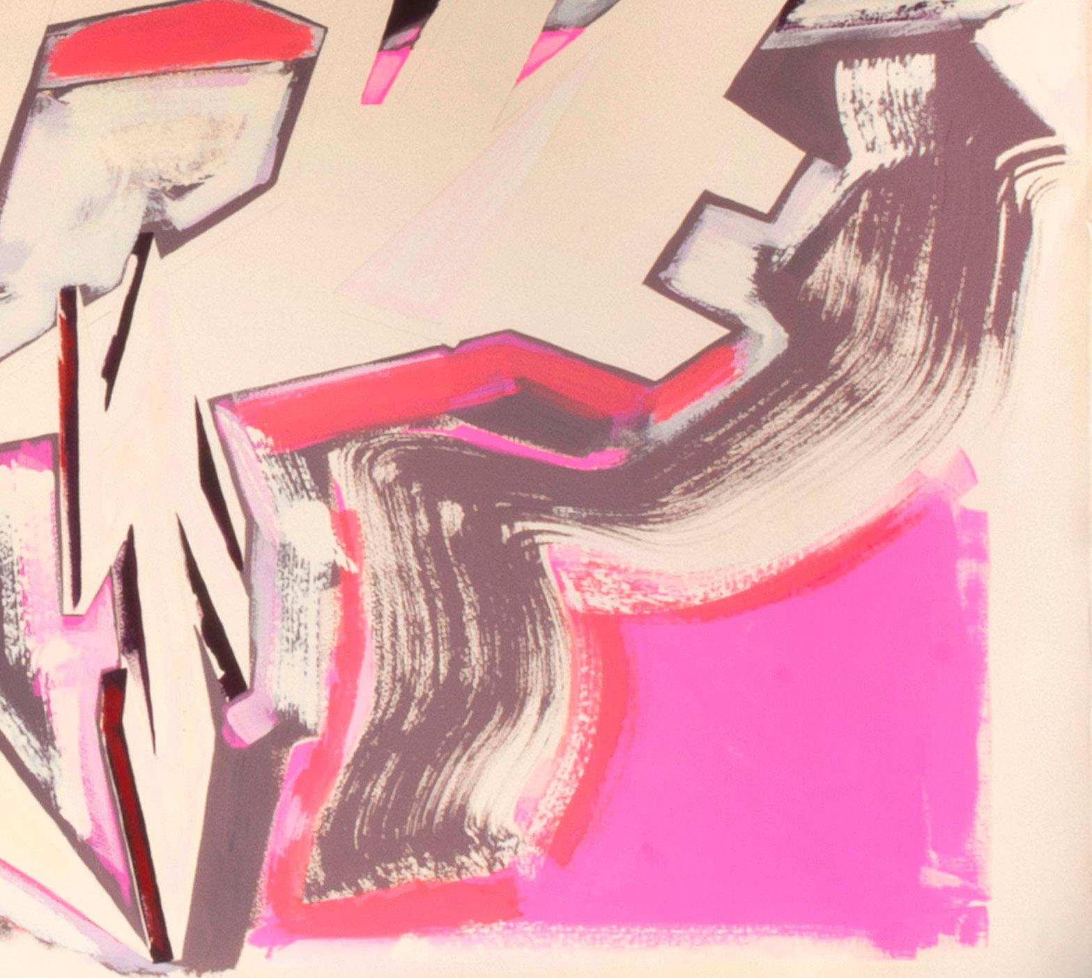 Untitled - Beige Abstract Painting by Dennis Ashbaugh