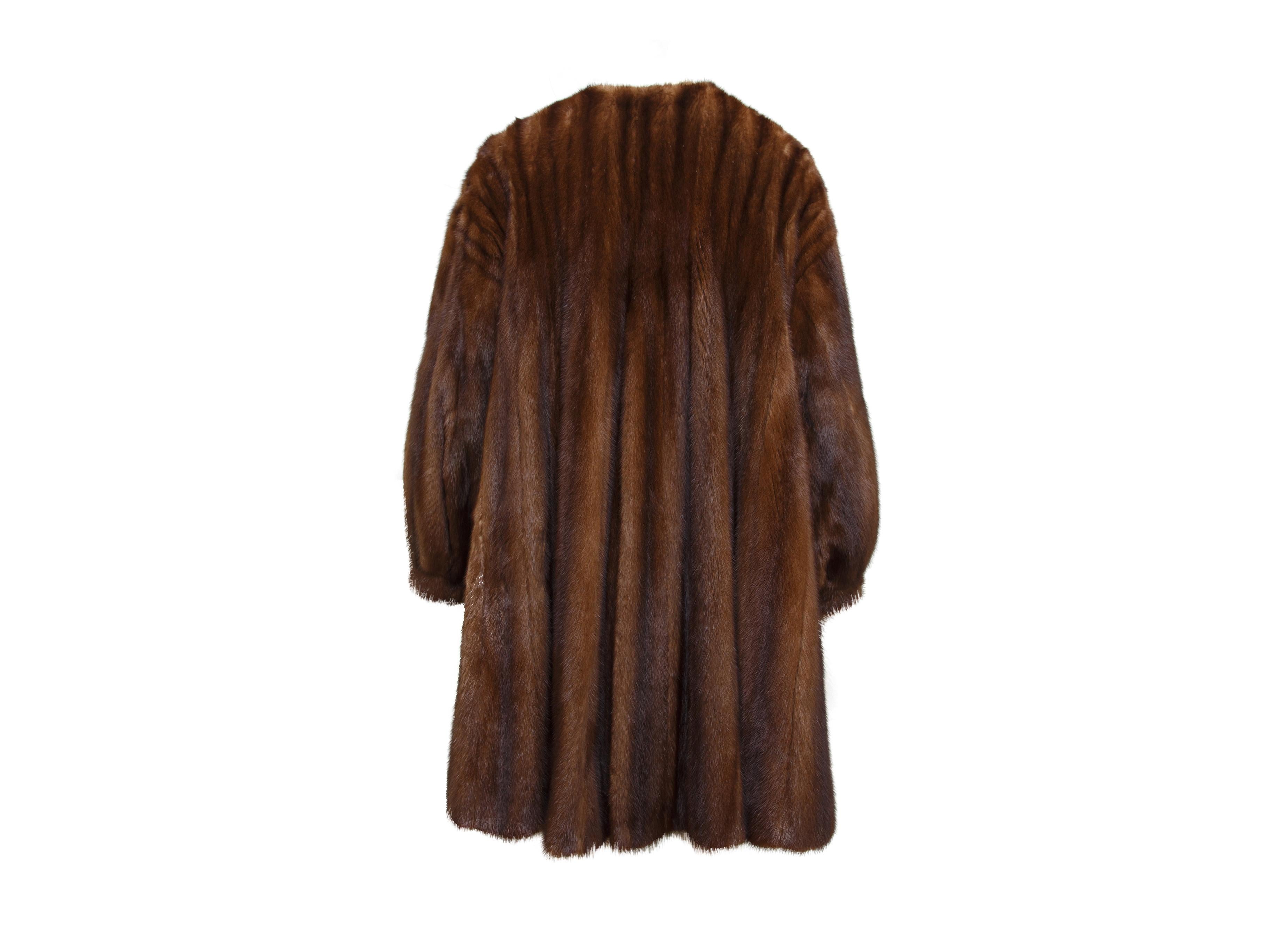 Black Dennis Basso Brown Mink 3/4 Swing Coat