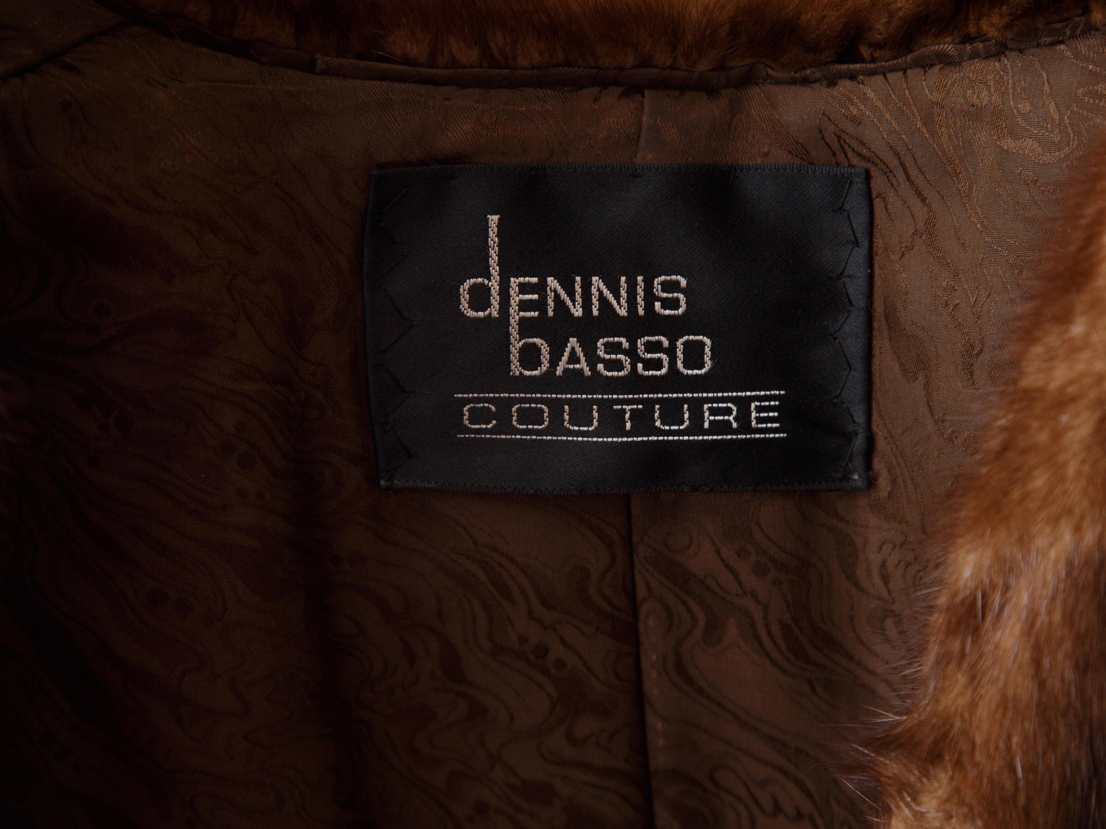 Dennis Basso Brown Mink 3/4 Swing Coat In Excellent Condition In New York, NY