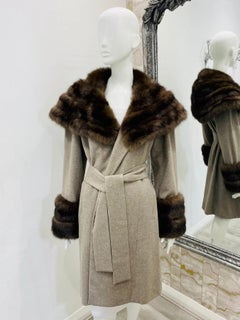 Dennis Basso Cashmere & Russian Sable Mink Fur Coat