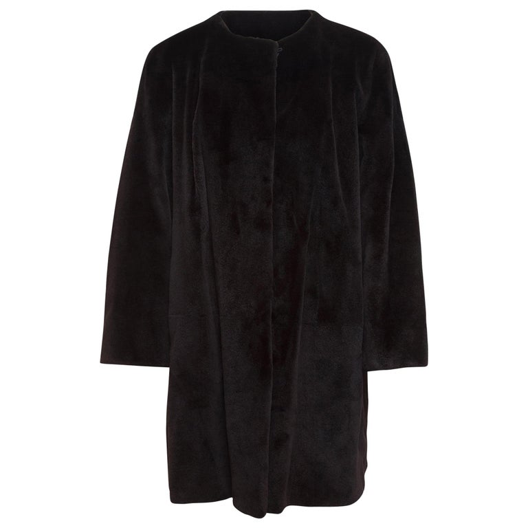 Dennis Basso Chocolate Brown Sheared Mink 3/4 Coat at 1stDibs