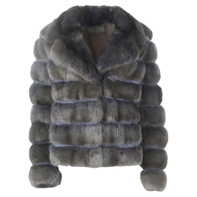 Dennis Basso Sable Fur And Suede Jacket Small For Sale at 1stDibs