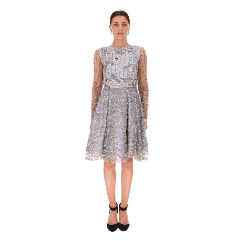 Dennis Basso Sequin Embellished Dress For Sale at 1stDibs Dennis Basso Sequin Embellished Dress For Sale at 1stDibs