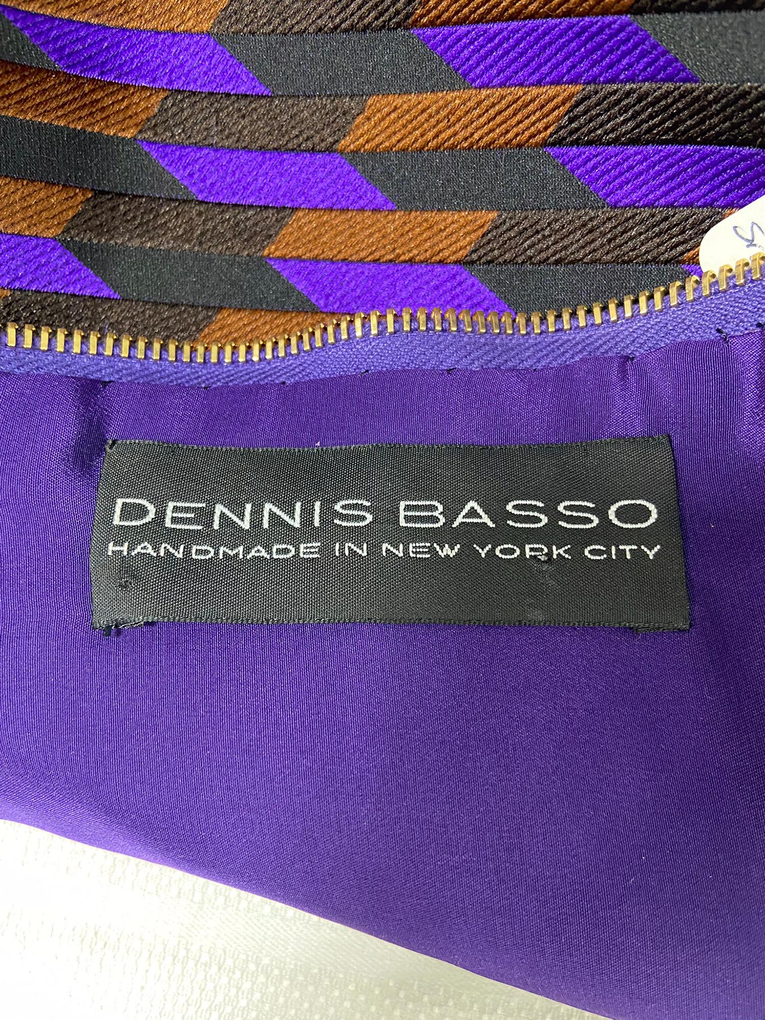 Dennis Basso Striped Dyed Mink & Silk Twill Top For Sale 5