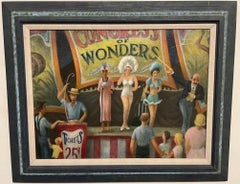 "Congress of Wonders, Carnival Show" Dennis Burlingame, WPA Figurative Modernism