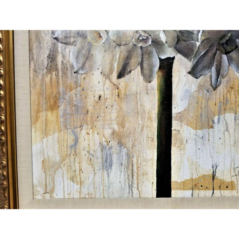 Peinture à l'huile originale « White Flowers » signée Dennis Carney Bon état - En vente à Lake Worth, FL