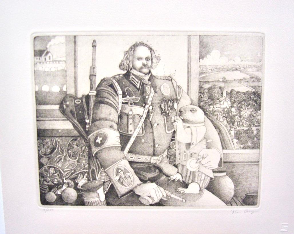 Dennis Corrigan, Nathaniel Hawthorne in posa con un gopher vestito in modo formale, 1978 in vendita 1