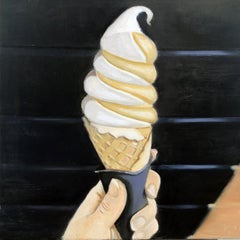 Ice Cream Cone, Painting, Oil on Wood Panel