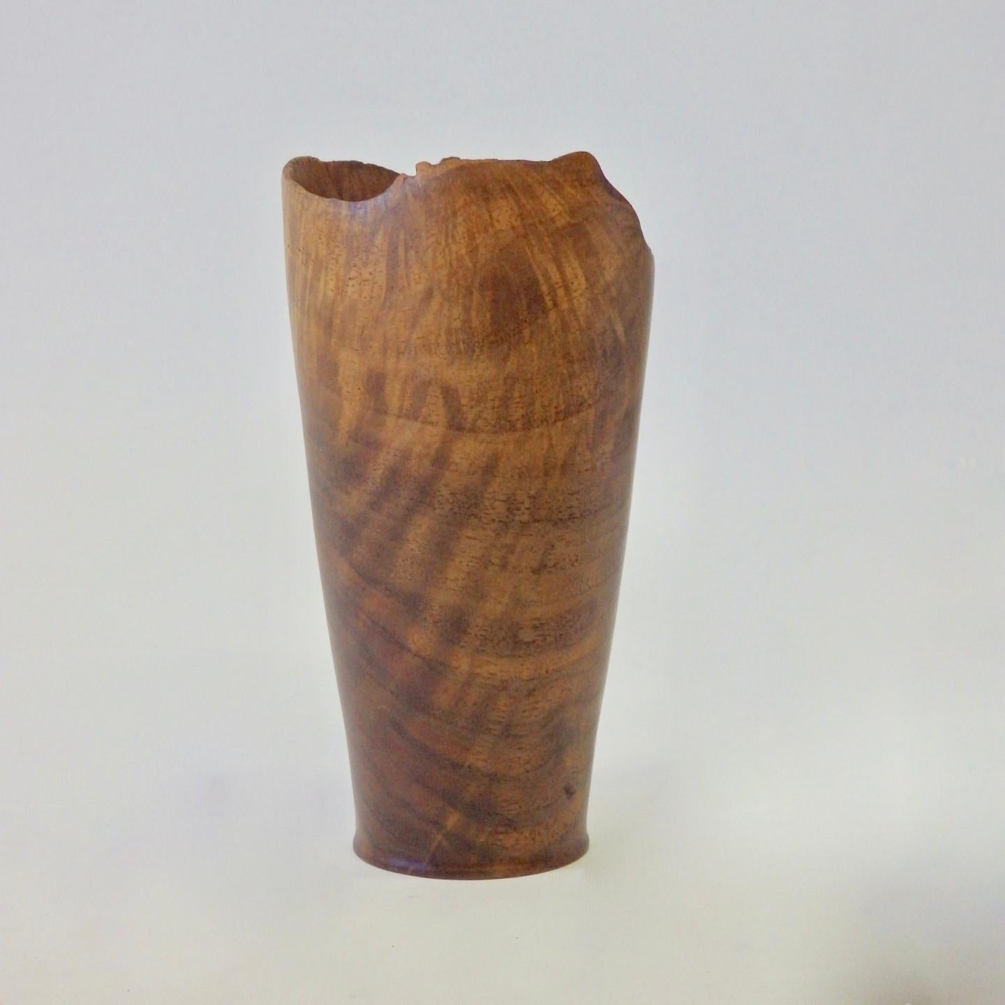 Unique Handmade Wood turned Carved Live Natural edge Wooden Vase Bowl