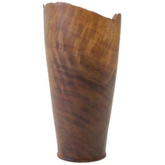 Dennis Elliot Live Edge Claro Walnut Turned Wood Vase