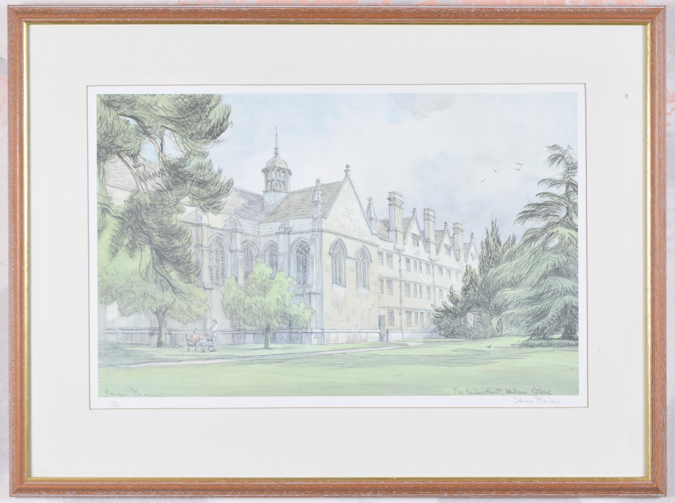 Wadham College, Oxford, Garden Front lithograph by Dennis Flanders