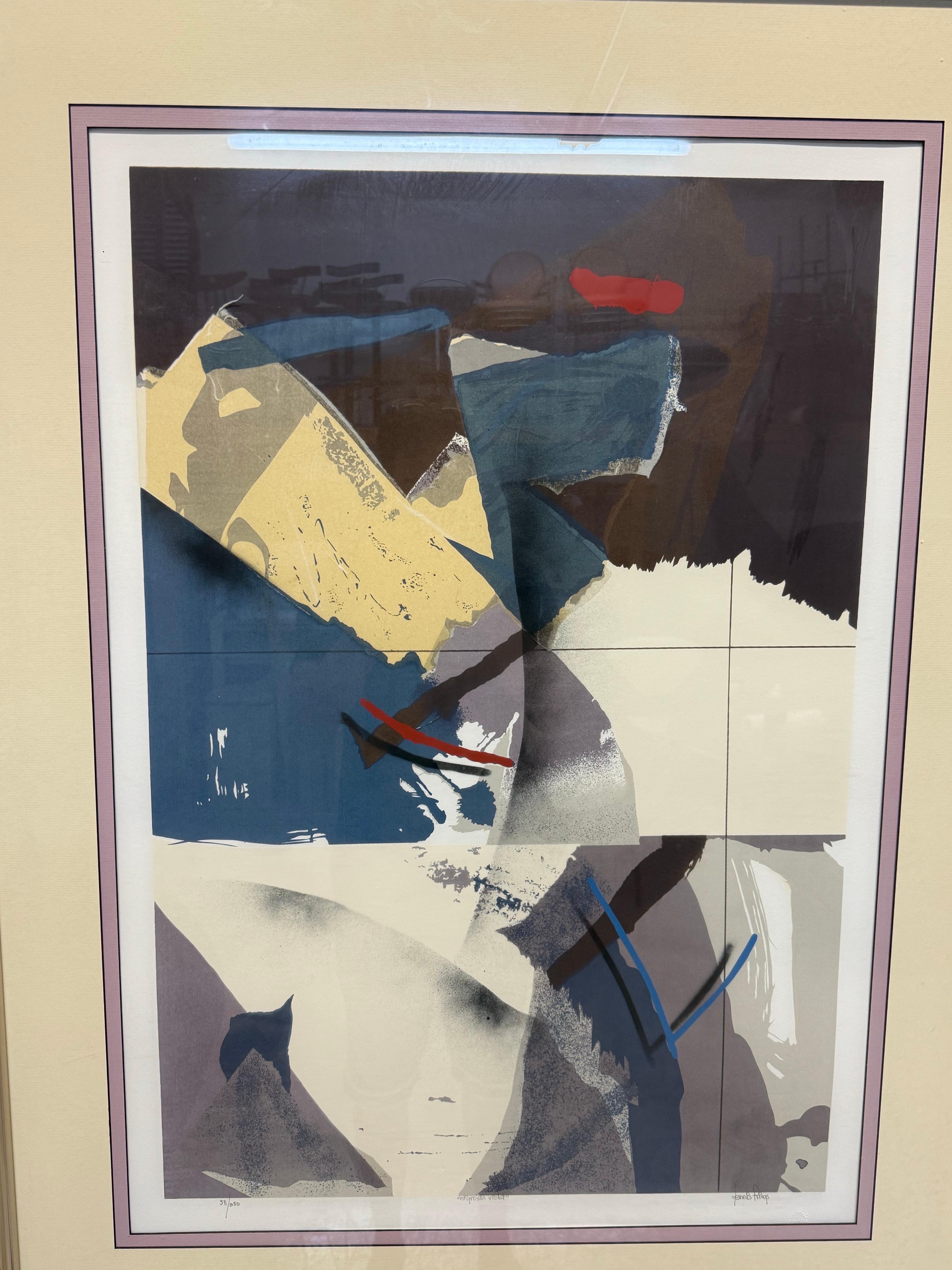 Dennis Frings “Nigrosin Violet” Serigraph, Signed and Numbered 58/250 In Good Condition For Sale In Miami, FL