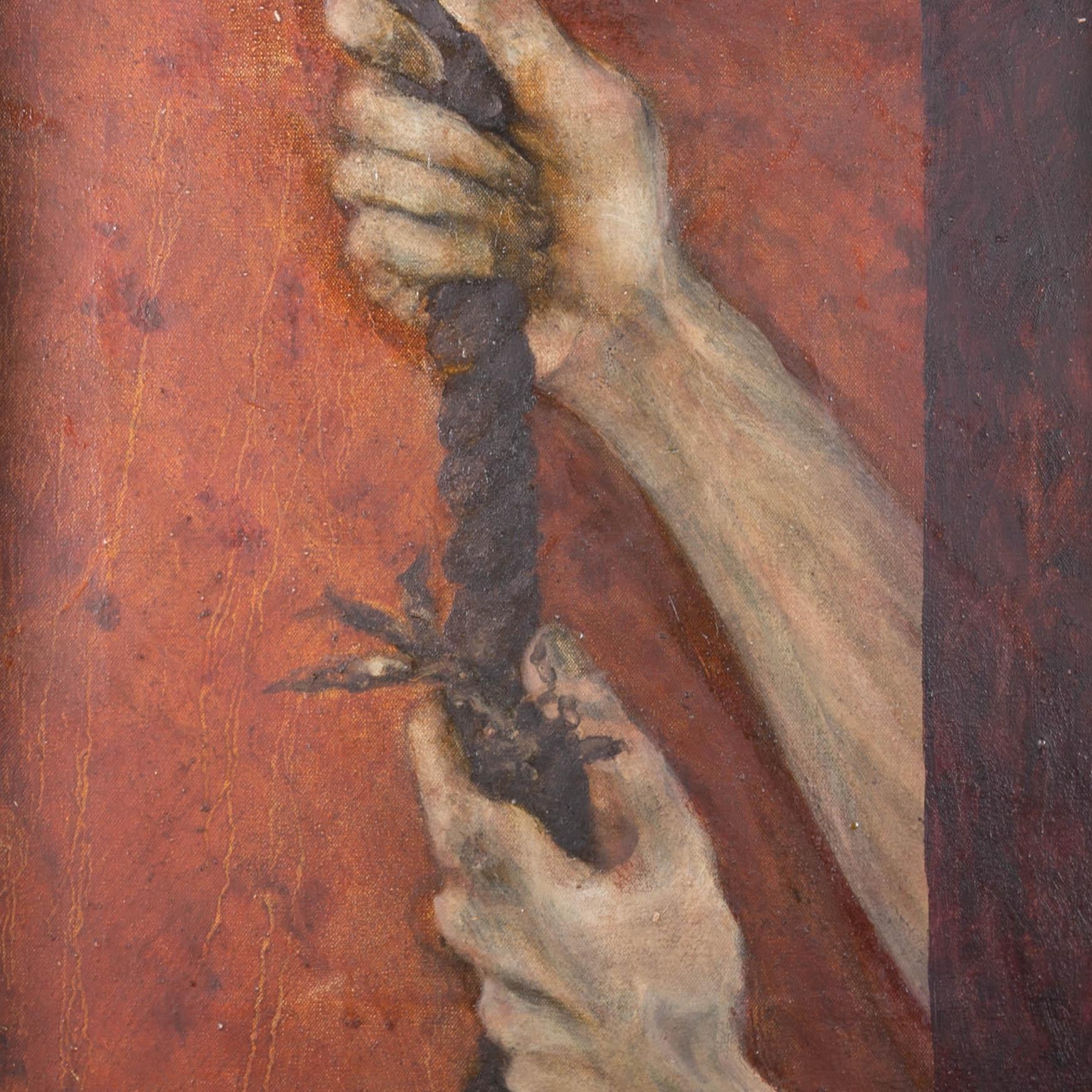 Dennis Gilbert (nato nel 1922) - Olio del XX secolo, Tenere duro in vendita 1