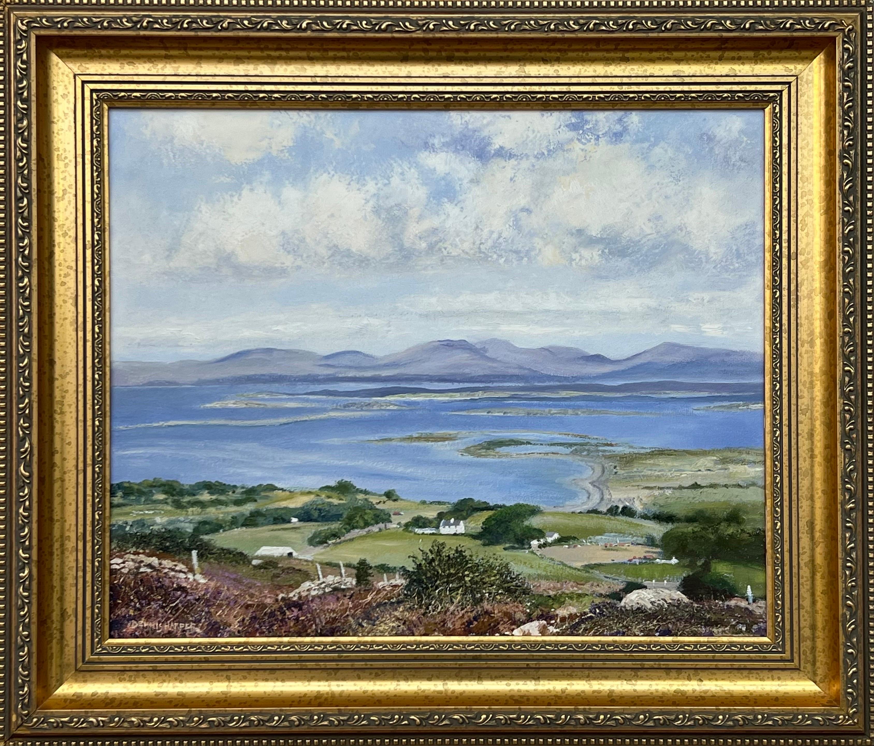 Dennis Harper Landscape Painting – Ölgemälde der englischen Landschaft eines ländlichen Berges 