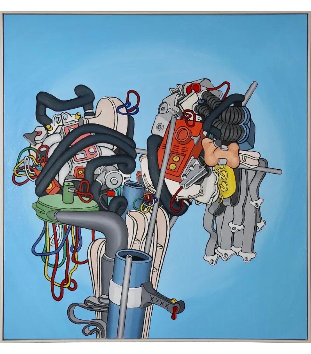 Pop Art Painting Dennis Hollingsworth LA Spanish Artist Post Modernist Abstract For Sale 1