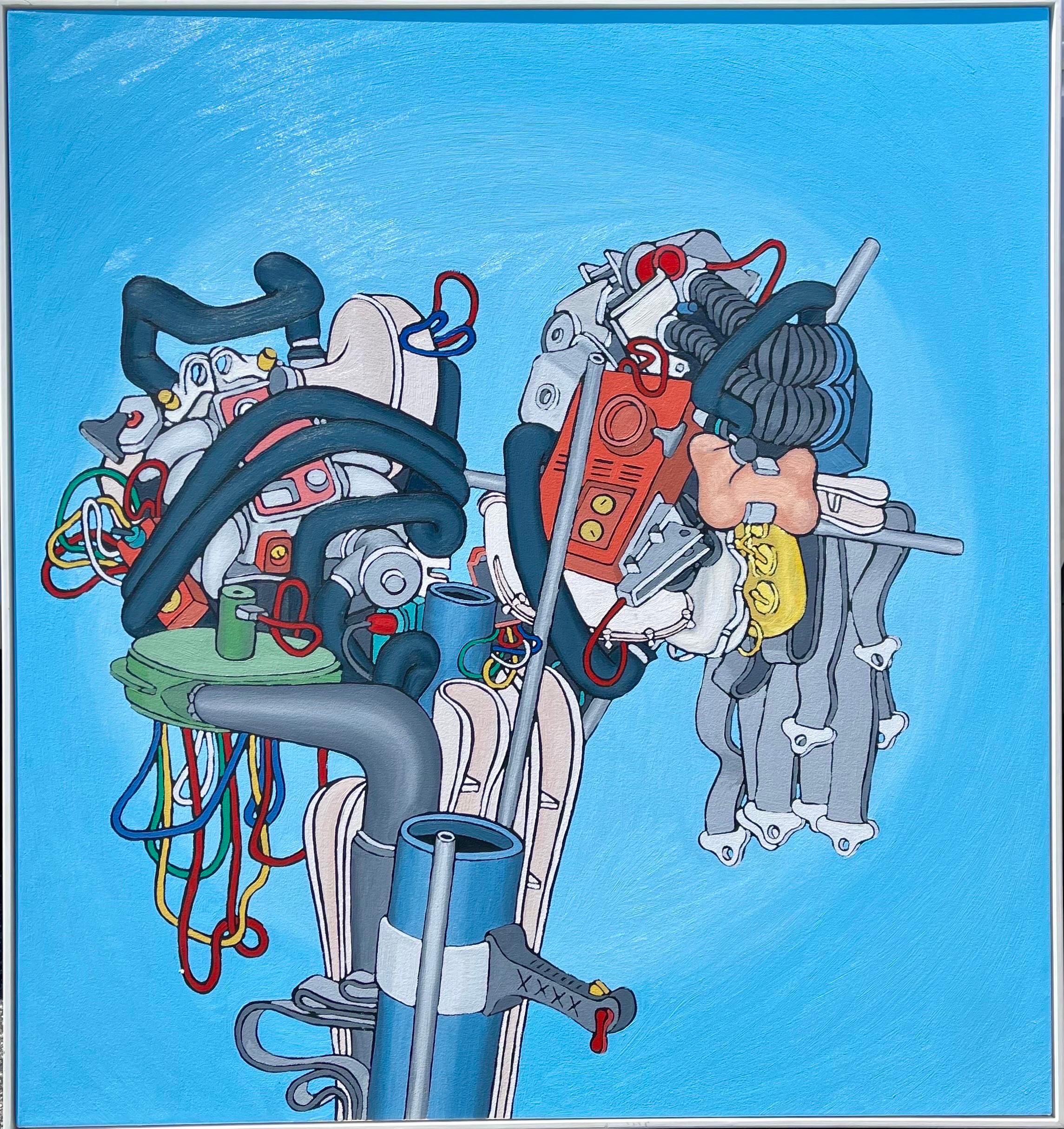 Pop Art Painting Dennis Hollingsworth LA Spanish Artist Post Modernist Abstract For Sale 7