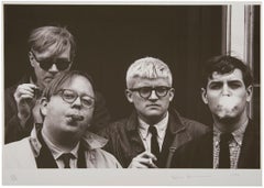 Andy Warhol, David Hockney, Henry Geldzahler und Jeff Goodman