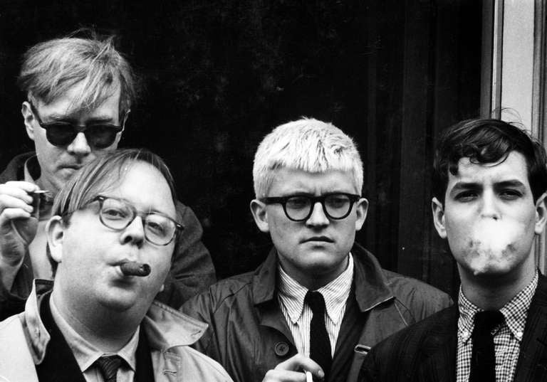 Dennis Hopper Portrait Photograph - Andy Warhol, Henry Geldzahler, David Hockney and David Goodman