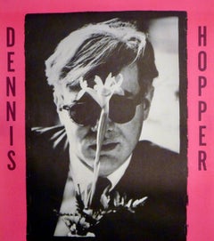 Dennis Hopper Out of the Sixties exhibit poster (Hopper Andy Warhol with flower)